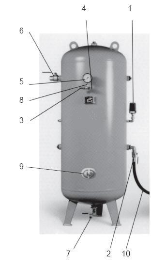 zbiornik ciśnieniowy kompensacyjny do sprężonego powietrza - nizbędna armatura zgodnie z wymogami UDT,